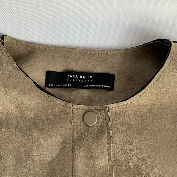 ZARA BASIC Suede Effect Jacket Size S - 36 - Picture 6 of 8